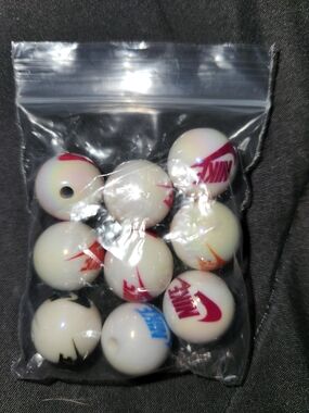 Nike Logo Beads - White with Multicolor Logos